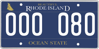 RI license plate 000080