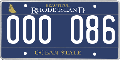 RI license plate 000086