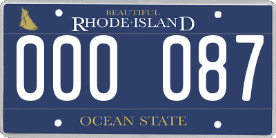 RI license plate 000087