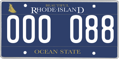 RI license plate 000088