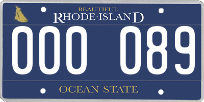 RI license plate 000089