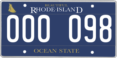 RI license plate 000098