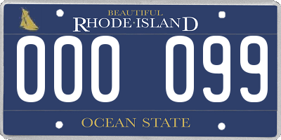 RI license plate 000099