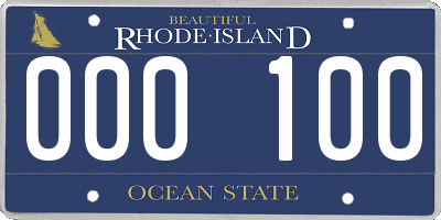 RI license plate 000100