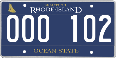 RI license plate 000102