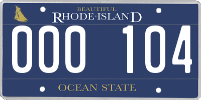 RI license plate 000104