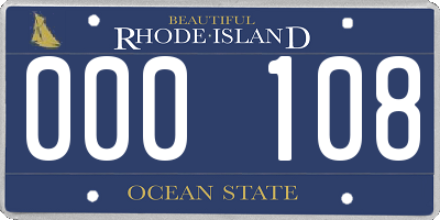 RI license plate 000108