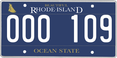 RI license plate 000109