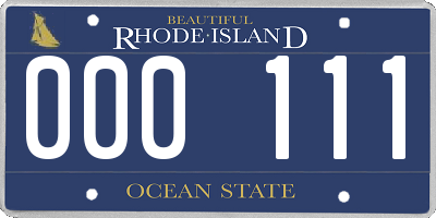 RI license plate 000111