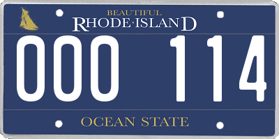 RI license plate 000114