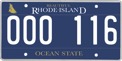 RI license plate 000116