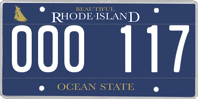 RI license plate 000117