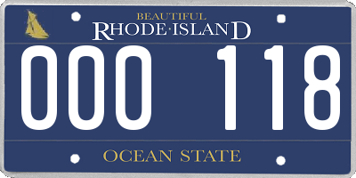 RI license plate 000118