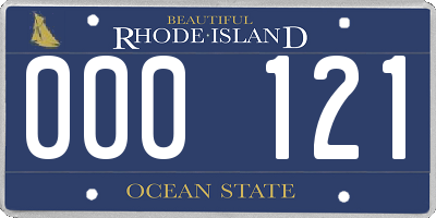 RI license plate 000121