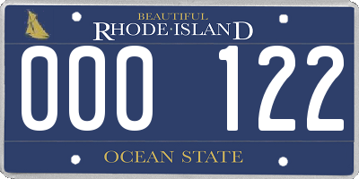 RI license plate 000122