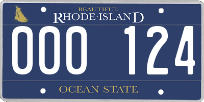 RI license plate 000124