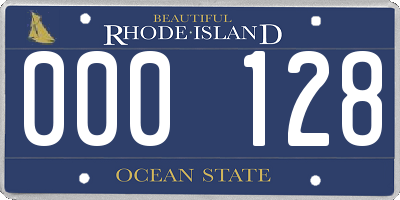 RI license plate 000128