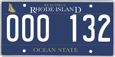 RI license plate 000132