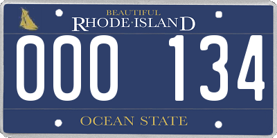 RI license plate 000134