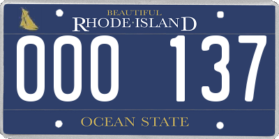 RI license plate 000137