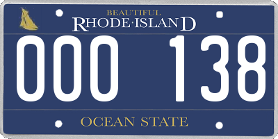 RI license plate 000138