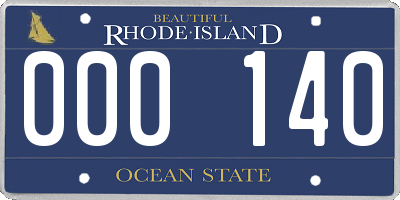 RI license plate 000140