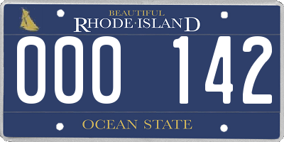 RI license plate 000142