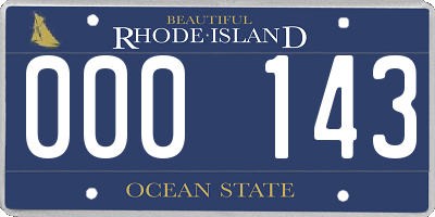 RI license plate 000143