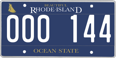 RI license plate 000144