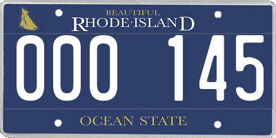 RI license plate 000145