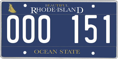 RI license plate 000151