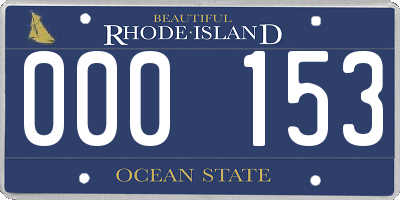 RI license plate 000153