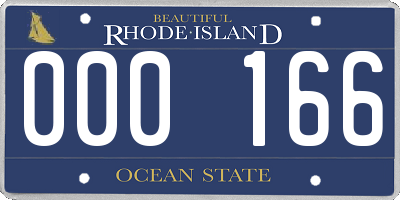 RI license plate 000166