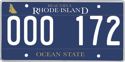 RI license plate 000172