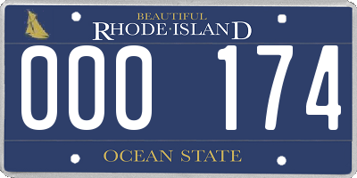 RI license plate 000174