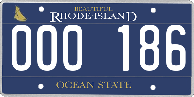 RI license plate 000186