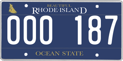 RI license plate 000187