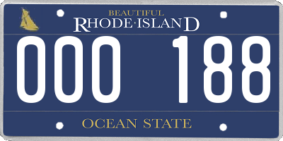 RI license plate 000188