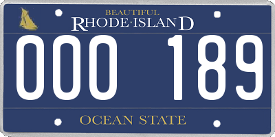 RI license plate 000189