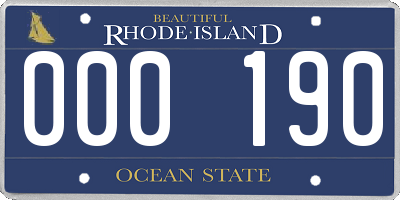 RI license plate 000190