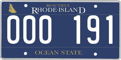 RI license plate 000191