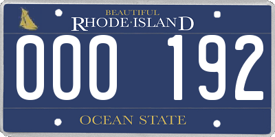 RI license plate 000192