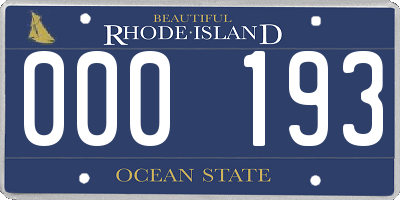 RI license plate 000193