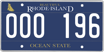 RI license plate 000196