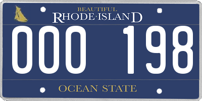 RI license plate 000198