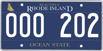 RI license plate 000202