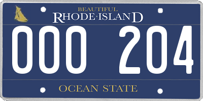 RI license plate 000204