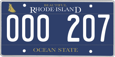 RI license plate 000207