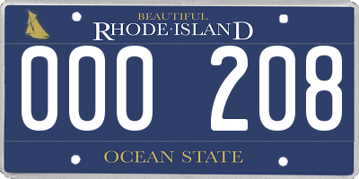 RI license plate 000208