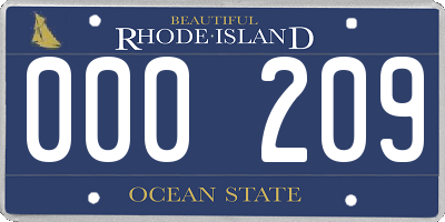RI license plate 000209